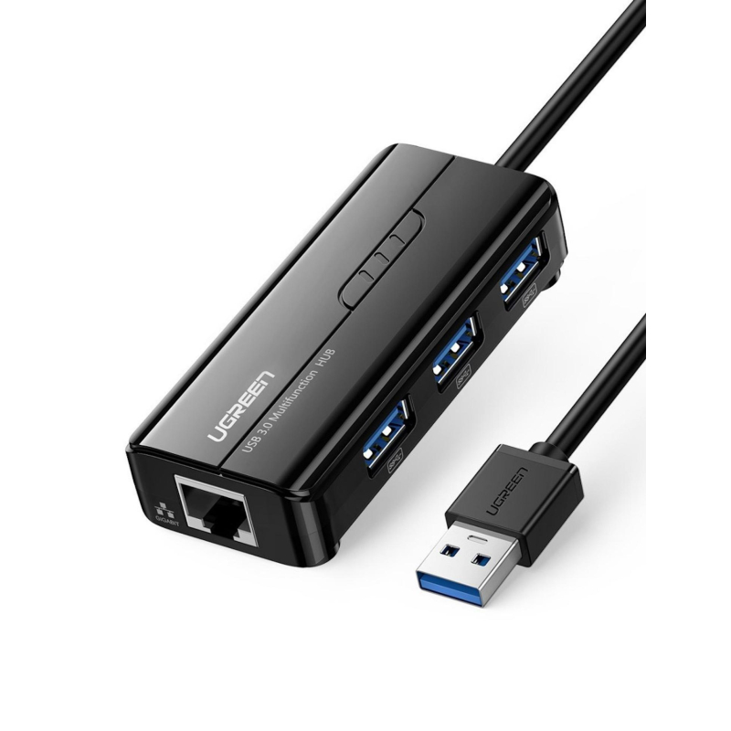 Разветвитель USB Ugreen 4 в 1. 3 x USB 3.0. RJ45 (20265) - фото 1