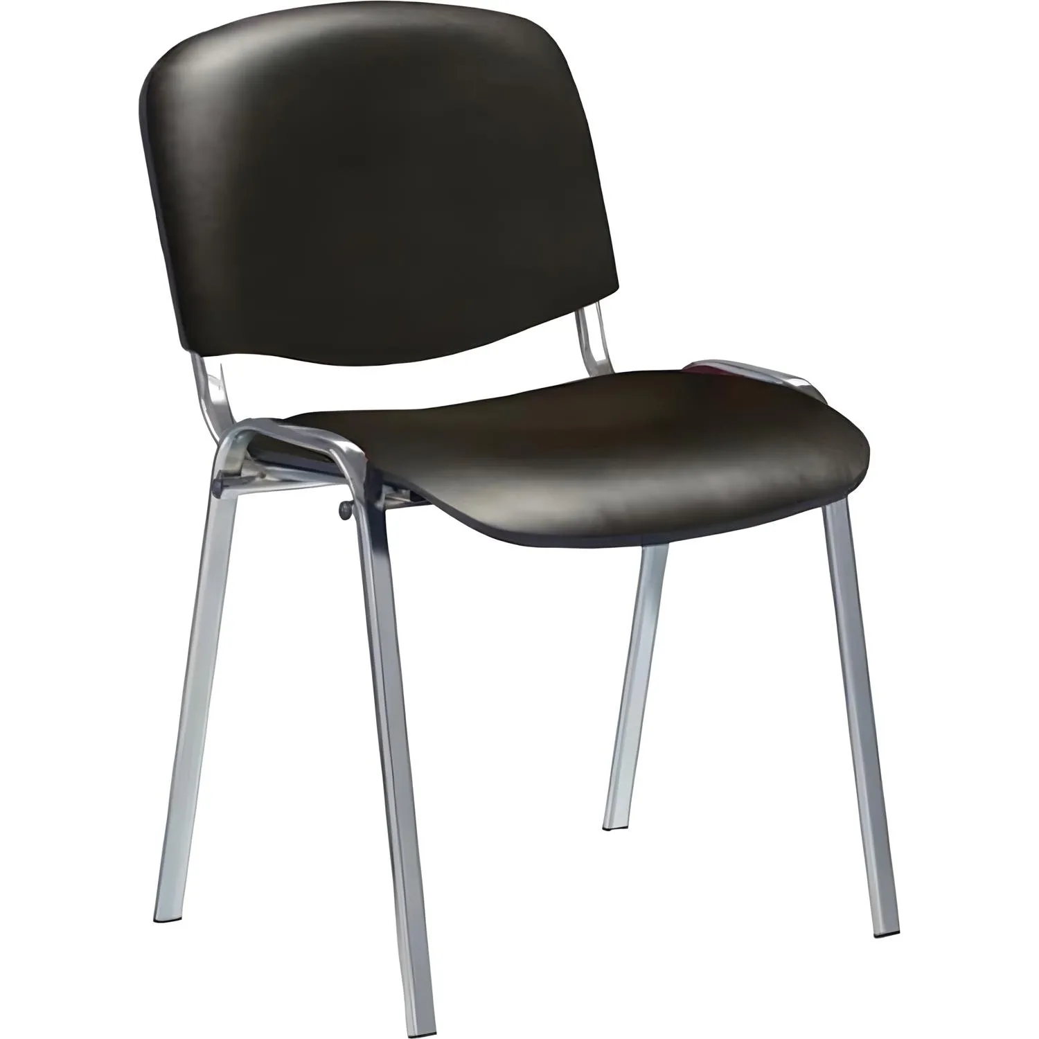 Стул UA_EChair Rio(ИЗО/ISO) хром к/з черный V-4, поперечина 18 - фото 1