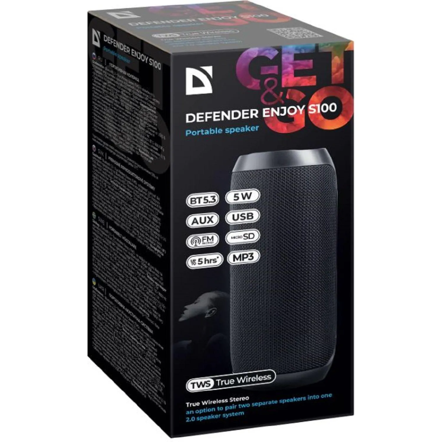 Акустическая система Defender Enjoy S100, 5Вт, BT/FM/USB/TF/AUX/TWS (65101) - фото 5