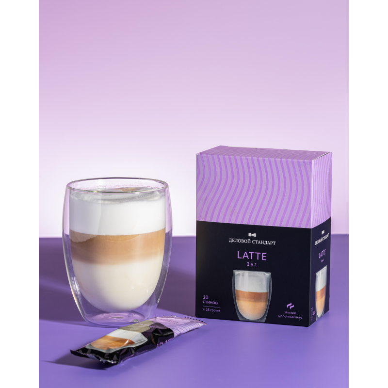 Кофе порционный 3в1 Деловой Стандарт Latte, 16грх10шт/уп - фото 5