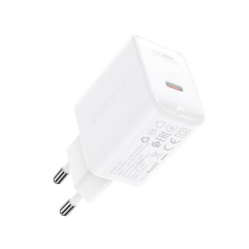 Зарядное устройство Acefast (AF-A21-WH) 30W GaN USB-C белый - фото 2