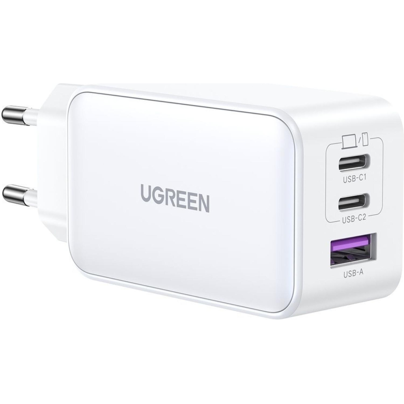 Зарядное устройство UGREEN CD244 (15334) Nexode USB-A+2xUSB-C 65W/белый - фото 1