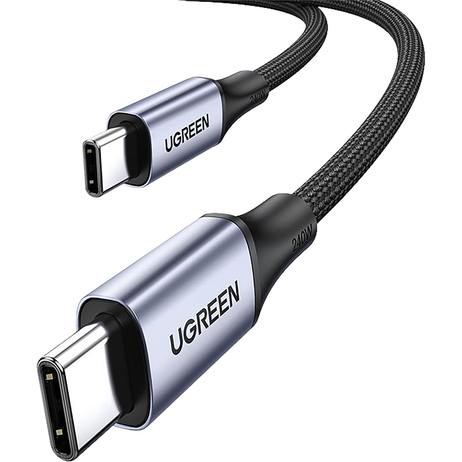 Кабель UGREEN US535 (15311) USB-C to USB-C 240WPD 1м. серый космос - фото 1