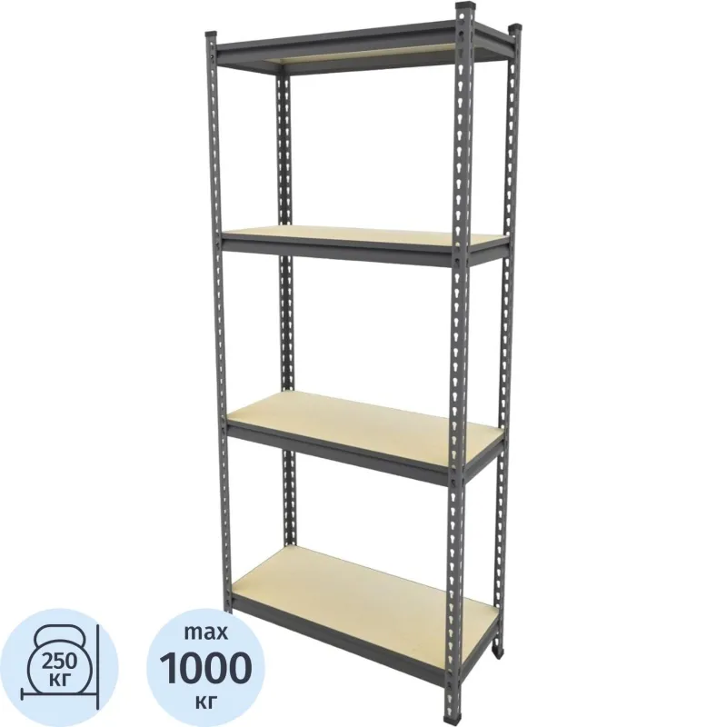 Стеллаж металлический Ульт_Everest Beamy Simple-D16-250-30/60/180-4 - фото 1