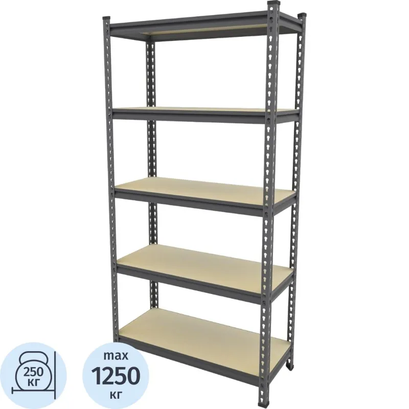 Стеллаж металлический Ульт_Everest Beamy Simple-D16-250-30/90/180-5 - фото 1