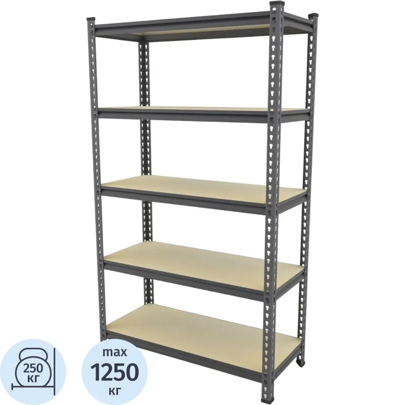 Стеллаж металлический Ульт_Everest Beamy Simple-D16-250-40/120/180-5 - фото 1