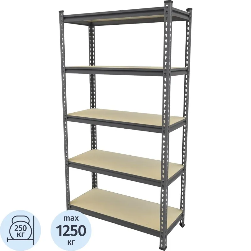 Стеллаж металлический Ульт_Everest Beamy Simple-D16-250-50/90/180-5 - фото 1