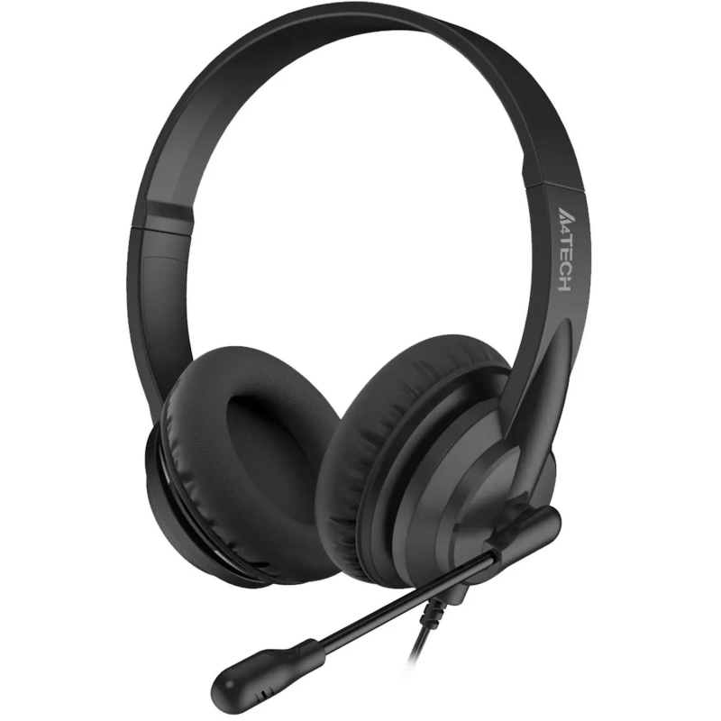 Гарнитура A4Tech HU-10 черный 2м накладные (HU-10/USB/BLACK) - фото 1