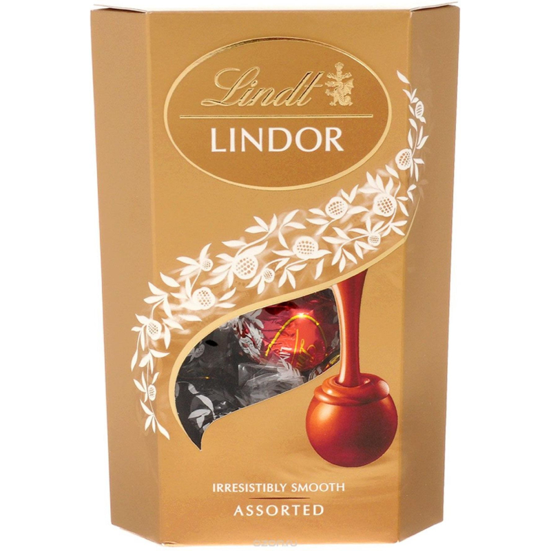 Конфеты LINDOR ассорти из молоч.бел.темн шоколада с начинкой пралине,200г - фото 1