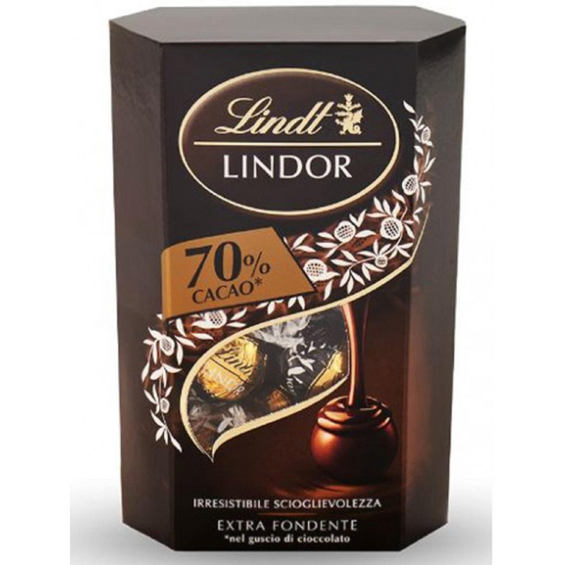 Конфеты LINDOR из горьк шоколада нач из темного трюфеля.какао мин.70%,200г - фото 1