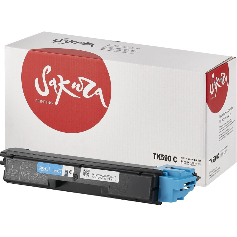 Картридж лазерный  Sakura TK-590C для Kyocera ECOSYS M6526 (ЛМ) - фото 1