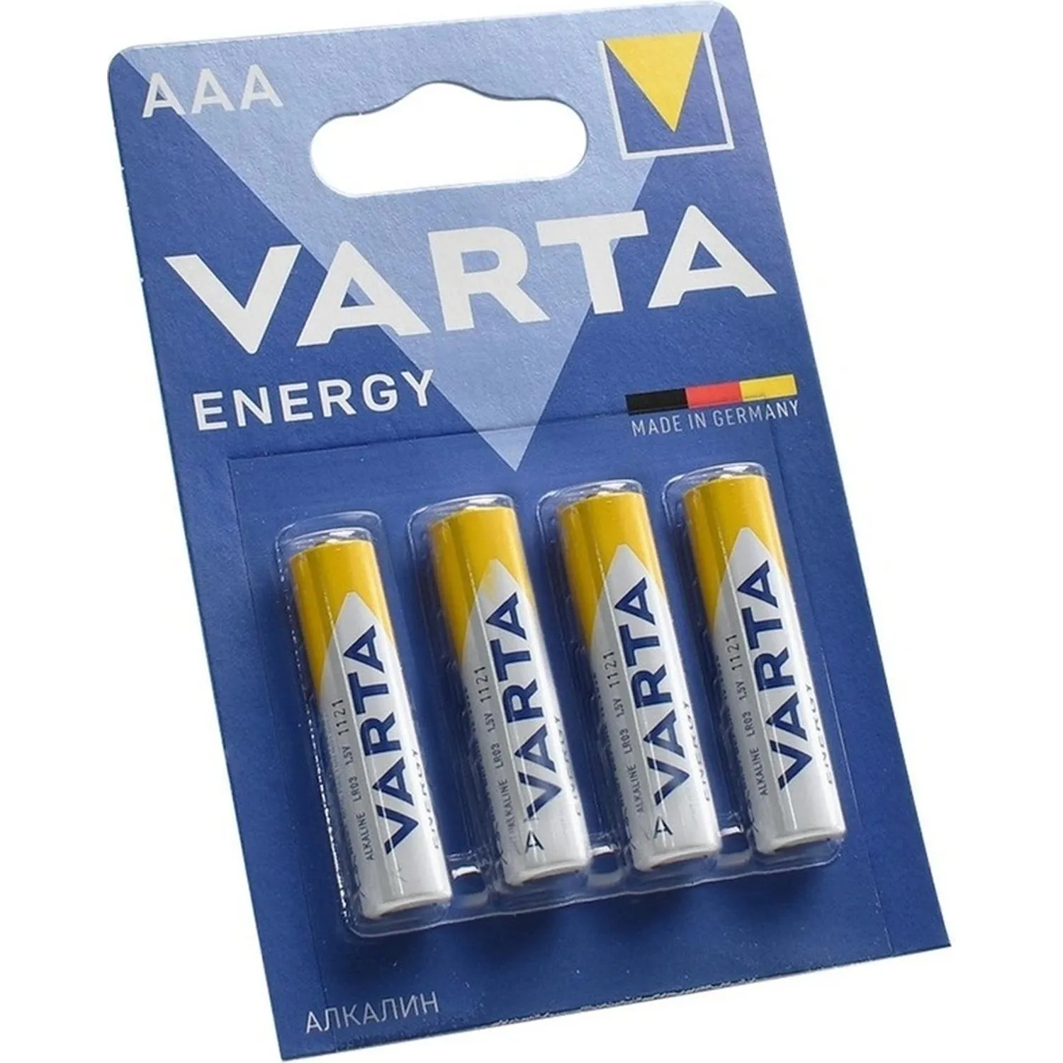 Батарейка Varta ENERGY LR03 AAA 4шт/бл Alkaline 1.5V (4103) (4103213414) - фото 1