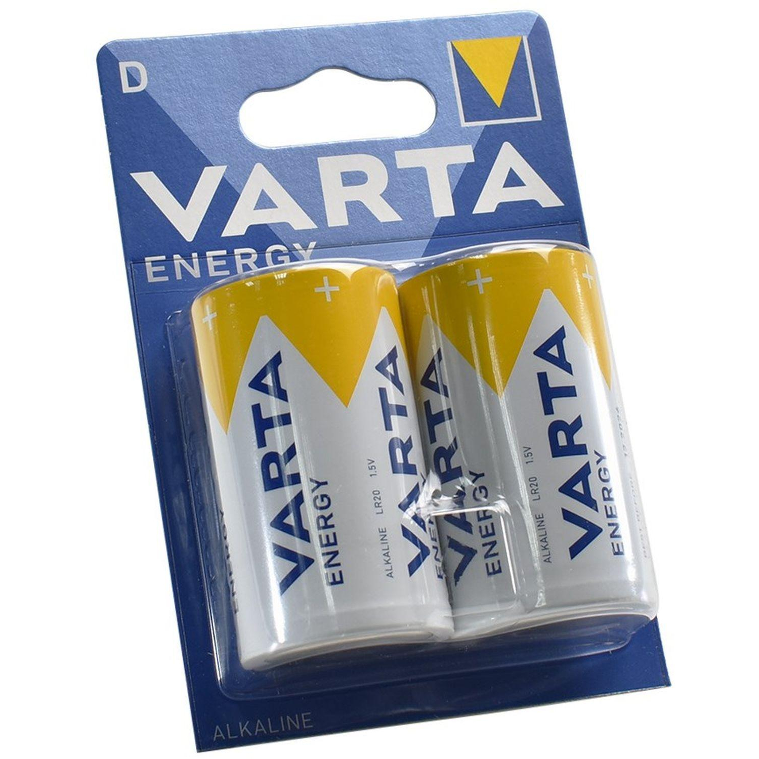 Батарейка Varta ENERGY LR20 D 2шт/бл Alkaline 1.5V (4120) (4120229412) - фото 1