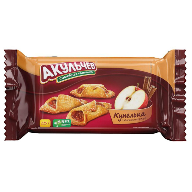 Печенье Акульчев купелька с яблоком и корицей, 225 гр - фото 1
