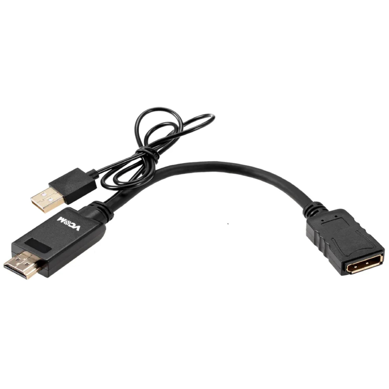 Кабель переходник VCOM HDMI(M) +USB-DP(F) 0.15m 4Kx60Hz (CG599E-0.15M) - фото 1