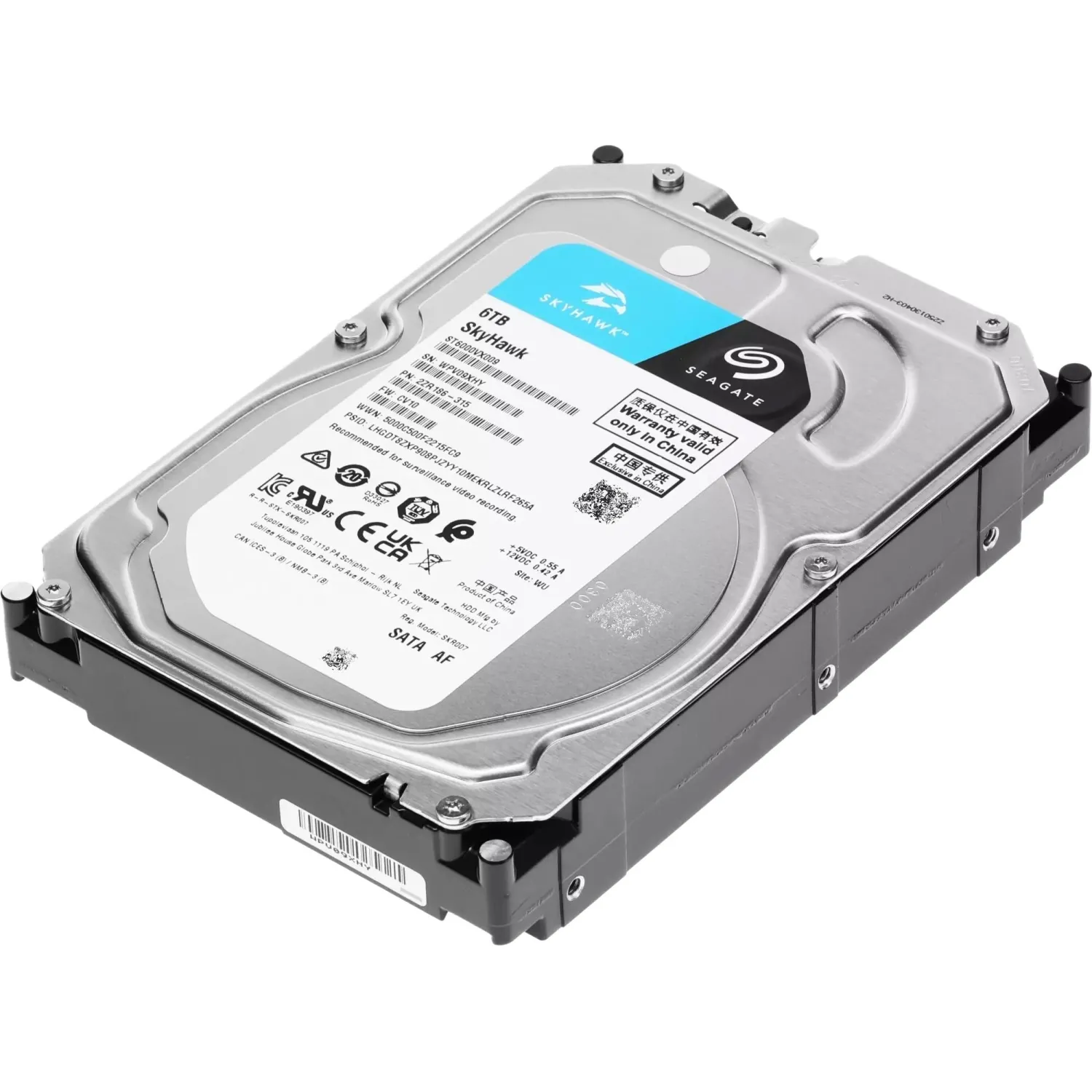 Жесткий диск Seagate SkyHawk 6TB, SATA, 5400rpm, 256MB(ST6000VX009) - фото 4