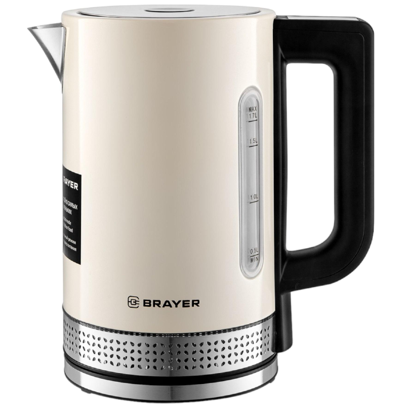 Чайник Brayer 1068BR,2200 Вт,1,7 л,STRIX, металл.корп,подсвет - фото 1