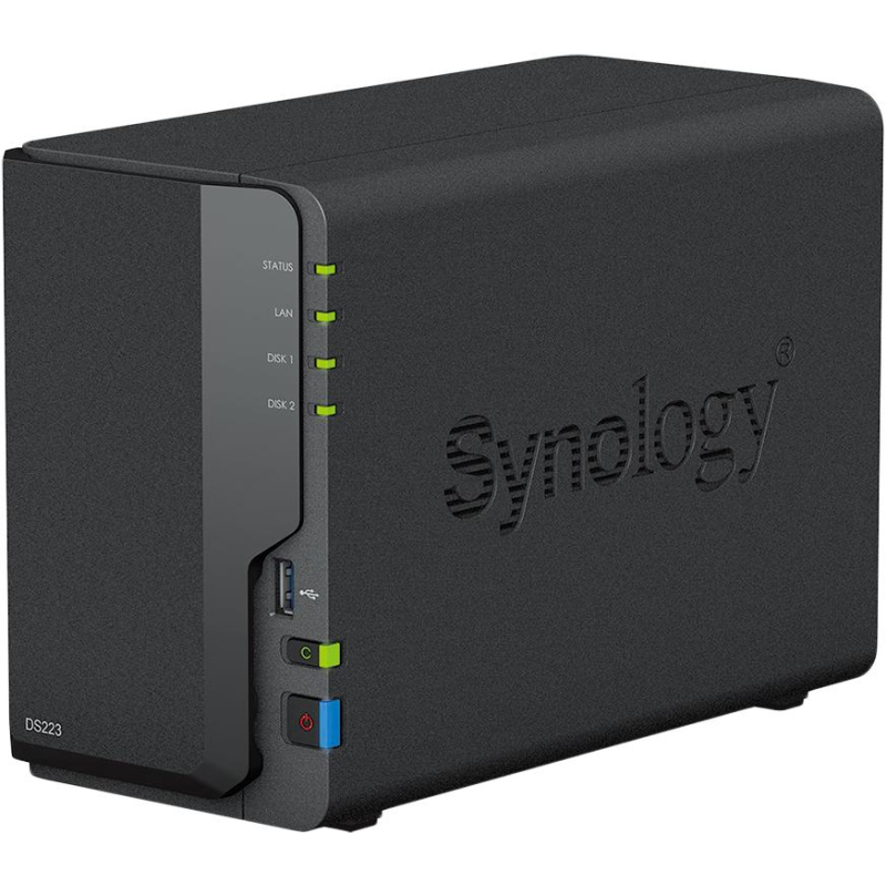Сетевое хранилище Synology DS223 2x2.5/3.5 SATA/Realtek RTD1619B/2GB DDR4 - фото 1