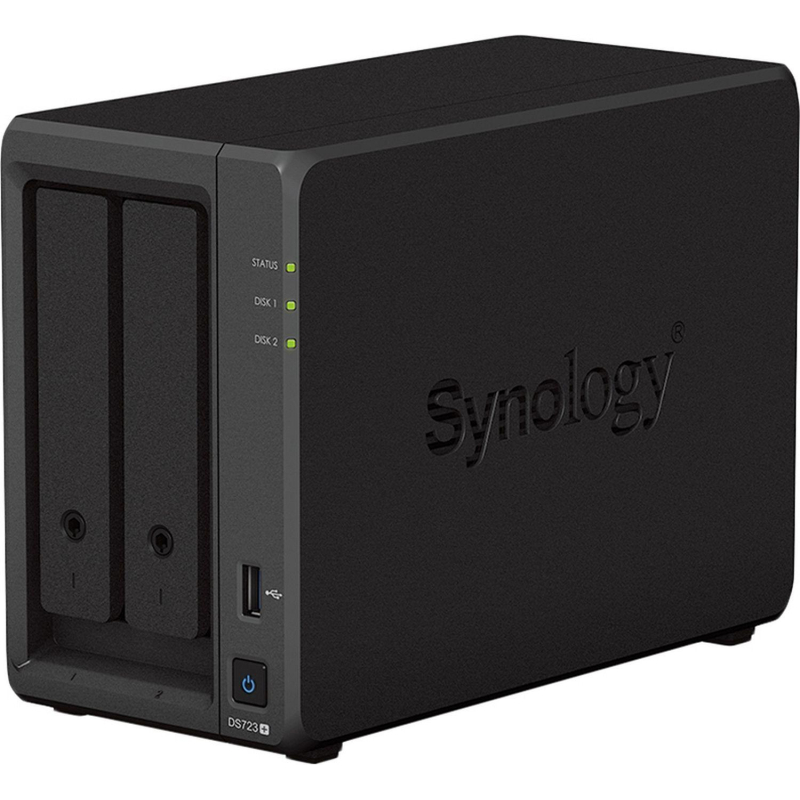 Сетевое хранилище Synology DS723+ 2x2.5/3.5 SATA/Ryzen R1600/2GB DDR4 - фото 1