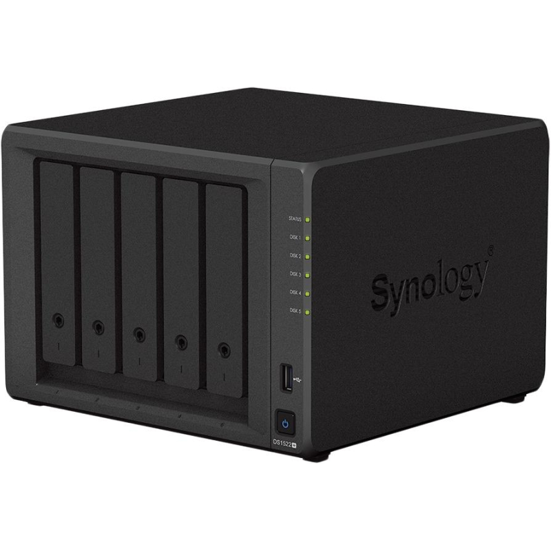 Сетевое хранилище Synology DS1522+ 5x2.5/3.5 SATA, Ryzen R1600/8GB DDR4 - фото 1