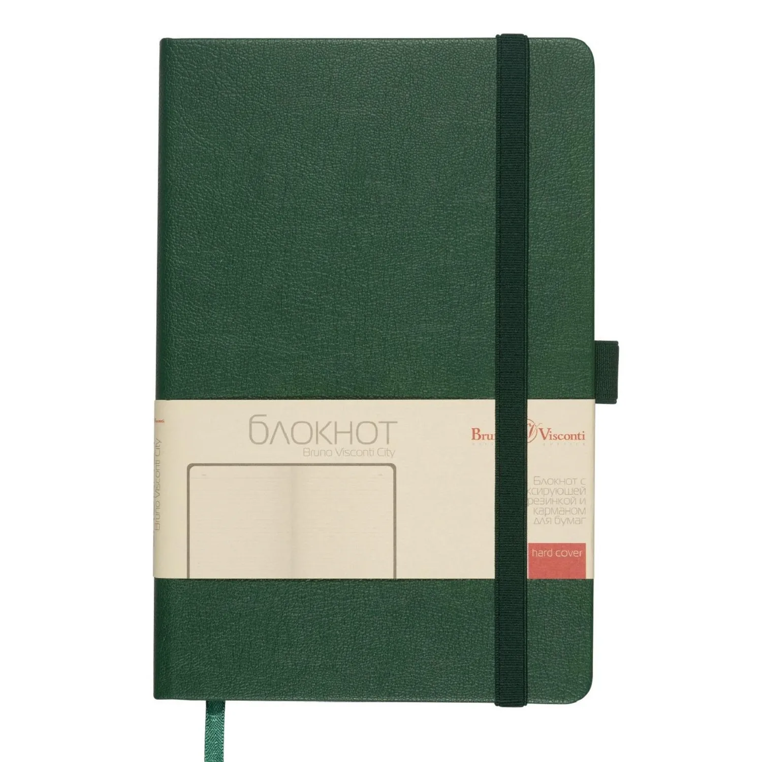 Блокнот А5 80л Bruno Visconti CITY на резинке зеленый 3-698/04 - фото 1