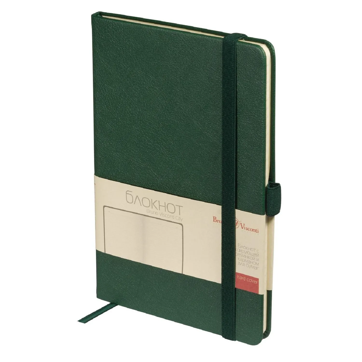 Блокнот А5 80л Bruno Visconti CITY на резинке зеленый 3-698/04 - фото 2