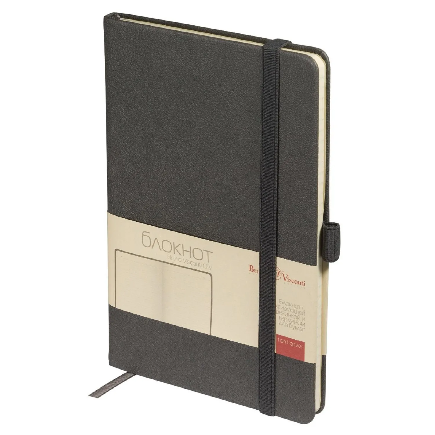 Блокнот А5 80л Bruno Visconti CITY на резинке серый 3-698/07 - фото 2