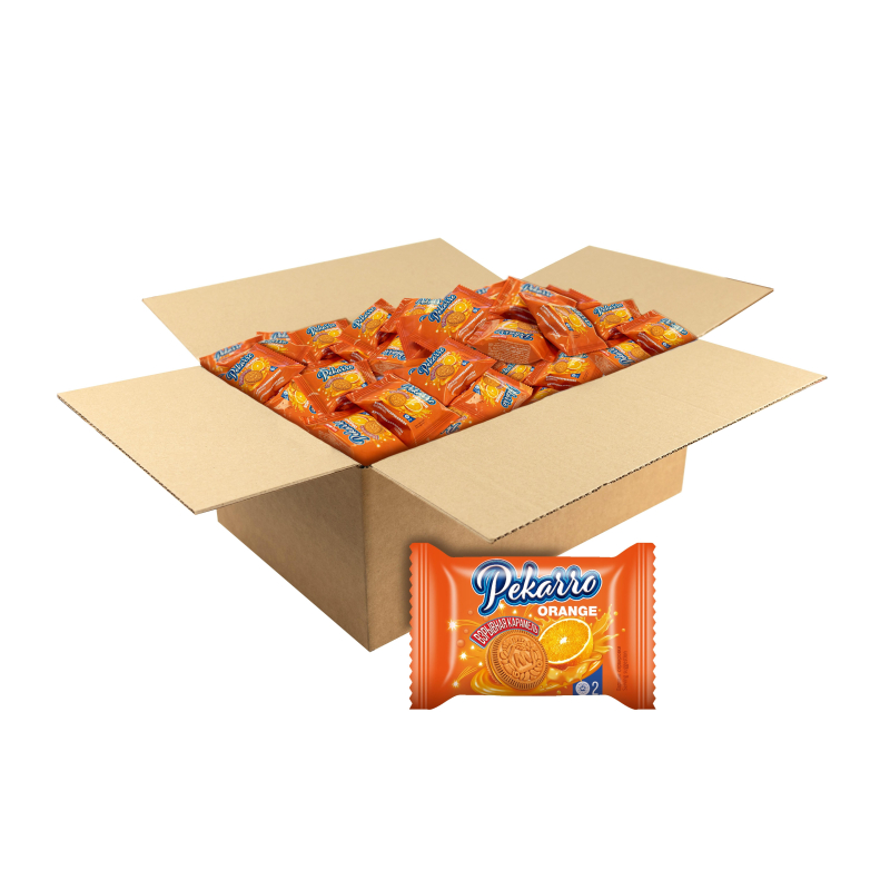 Печенье Pekarro Orange с апельсиновой начинкой и взрывной карамелью, 3кг - фото 1