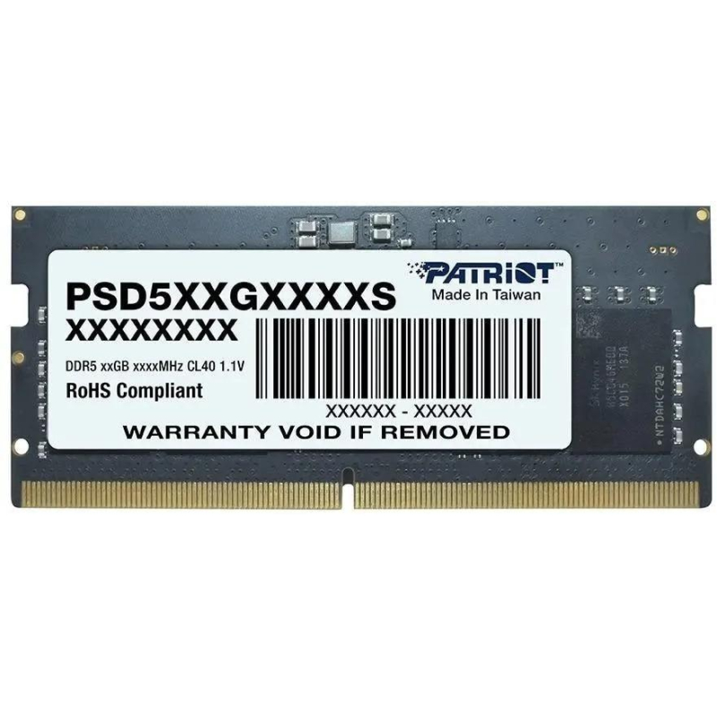 Модуль памяти Patriot SO-DIMM 8GB DDR5 4800Мгц CL40 (PSD58G480041S) - фото 1