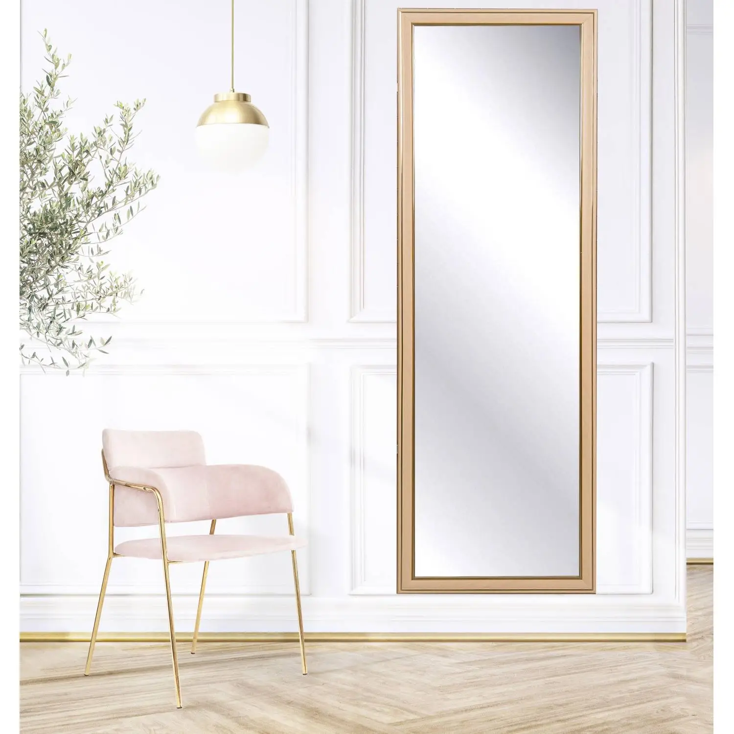 Зеркало МГЛ_ настенное 120Б (400x1200) багет ПВХ дуб - фото 4
