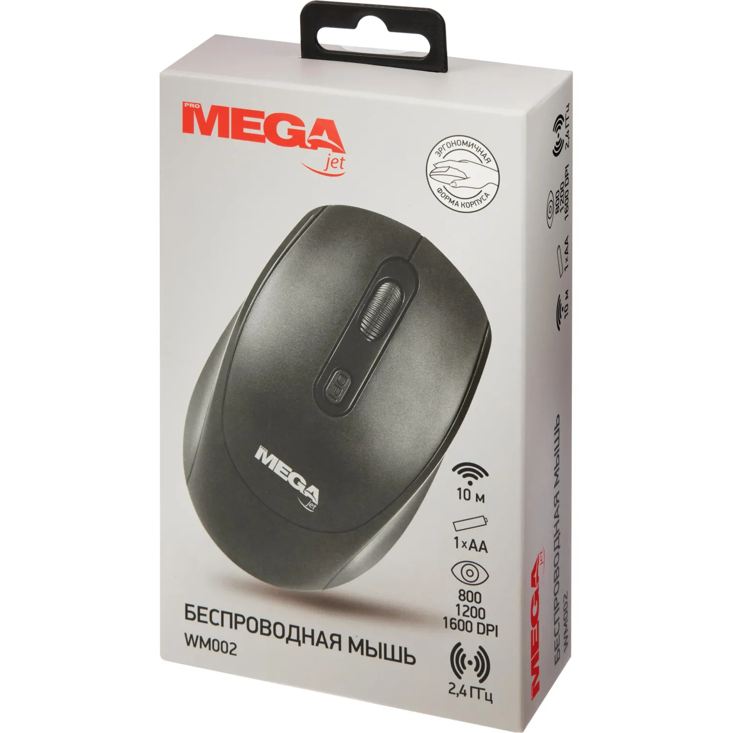 Мышь компьютерная ProMega jet WM002 USB WLS RT/1 АА/dpi 1600/3 кн/черный - фото 9