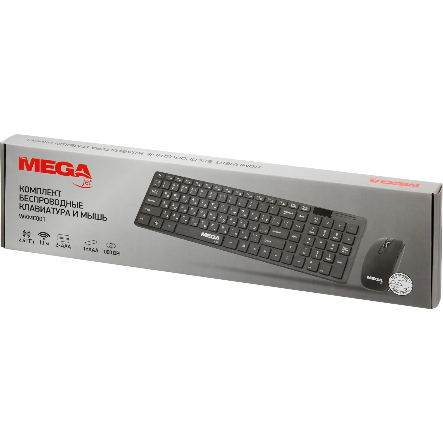 Набор клавиатура+мышь ProMega jet WKMC001 USB WLS RT/2+1ААА/1000dpi/3кн/чер - фото 18
