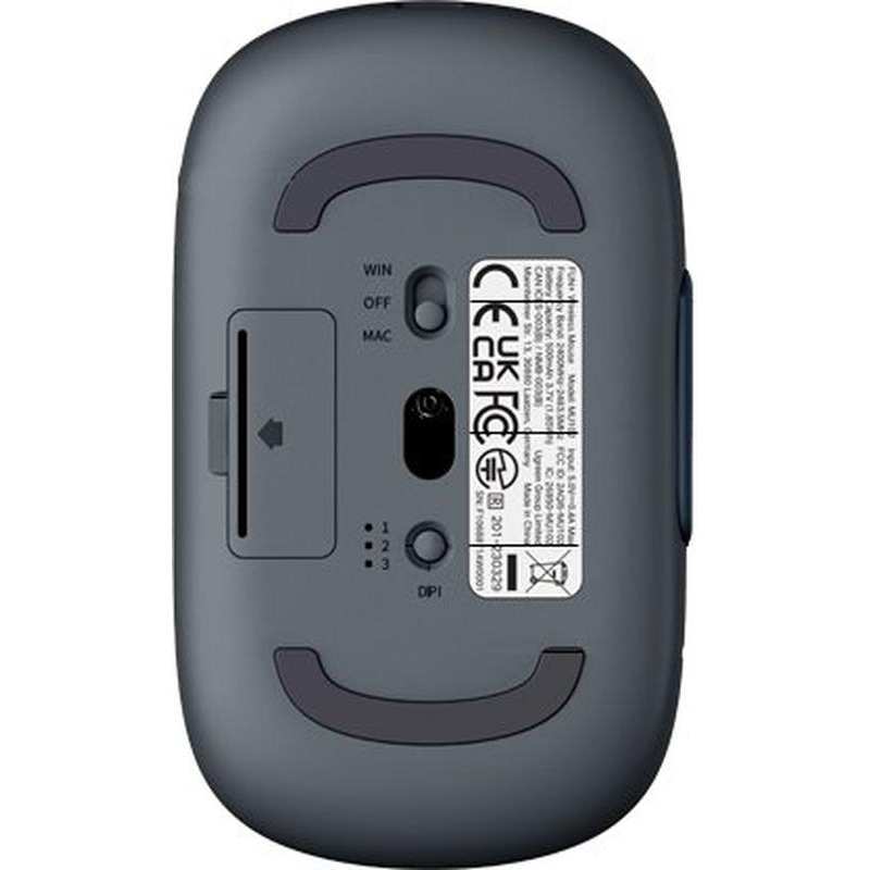 Мышь компьютерная UGREEN MU102 (90538)WLS, FUN+, 2.4 GHz&BT, глубокий синий - фото 3