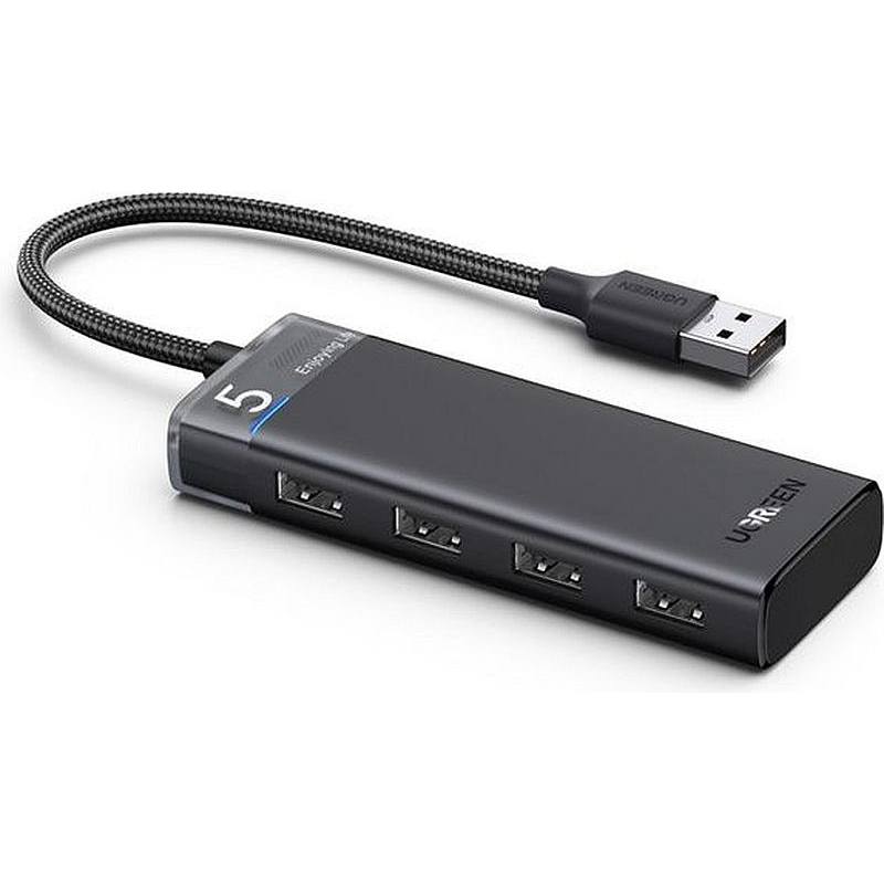 Разветвитель USB UGREEN CM653 (15548) 4-Port USB-A Hub, черный - фото 1