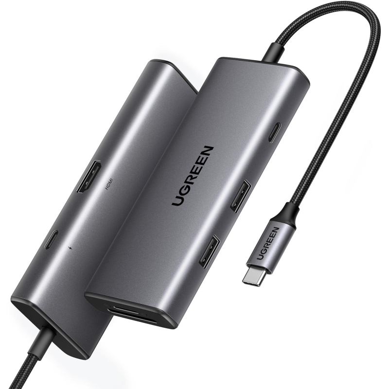 Разветвитель USB UGREEN CM498 (15531) USB-C To HDMI+2xUSB A+ USB-C+SD/TF+PD - фото 1