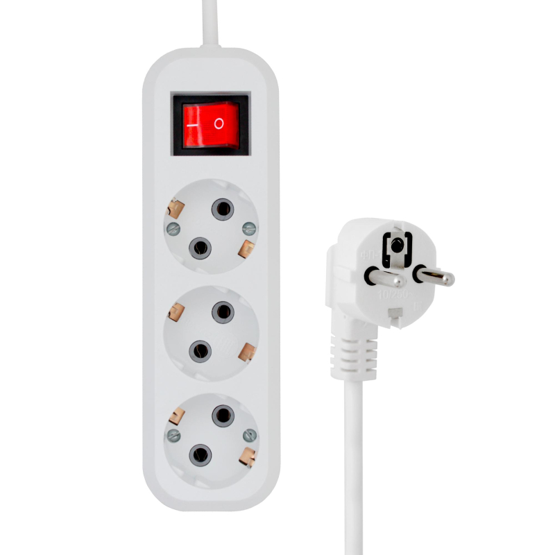 Сетевой фильтр PROGIX SF3PW10 (10м/3А/200Дж/белый) - фото 1