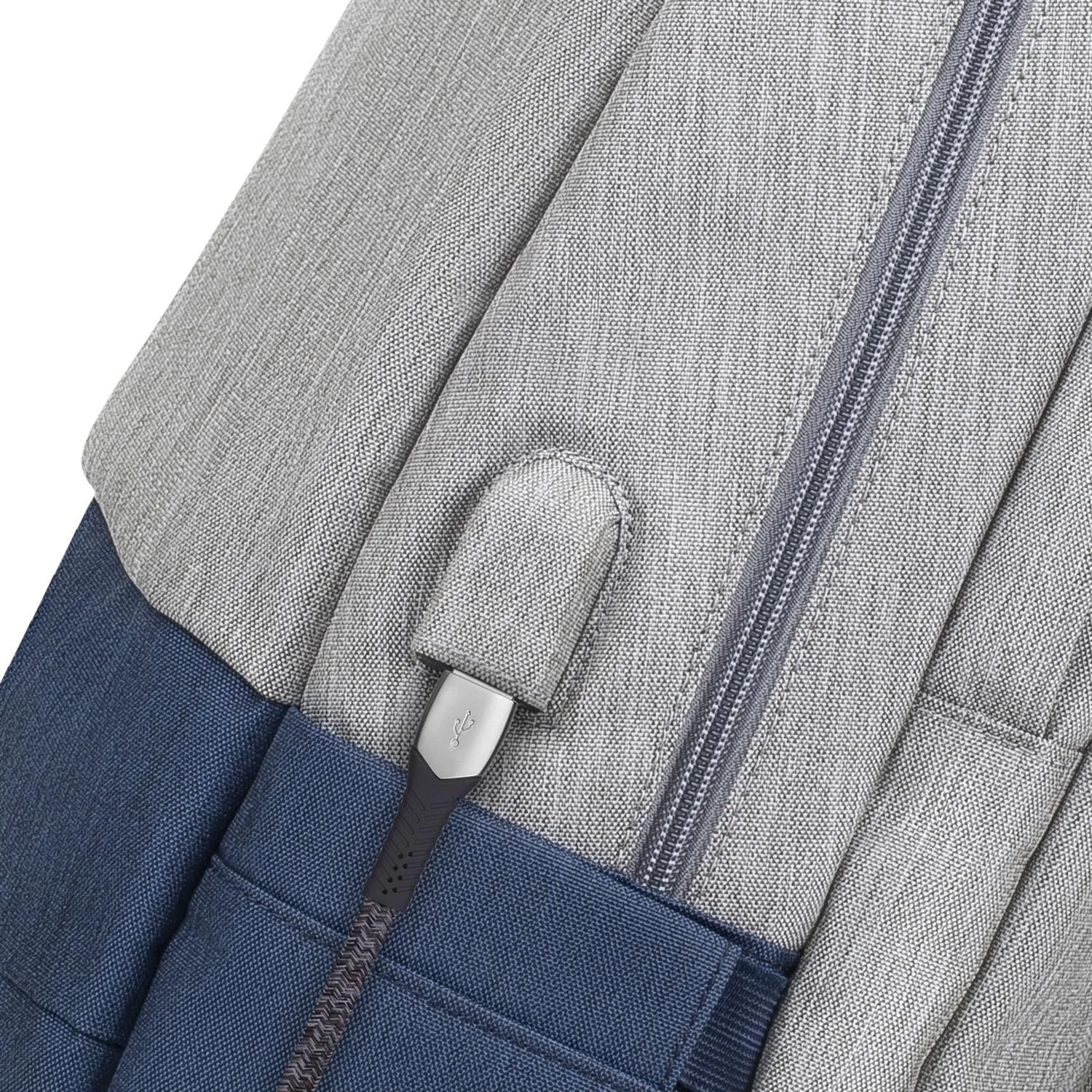 Рюкзак для ноутбука RIVACASE 7567 grey/dark blue 17.3/6 - фото 16