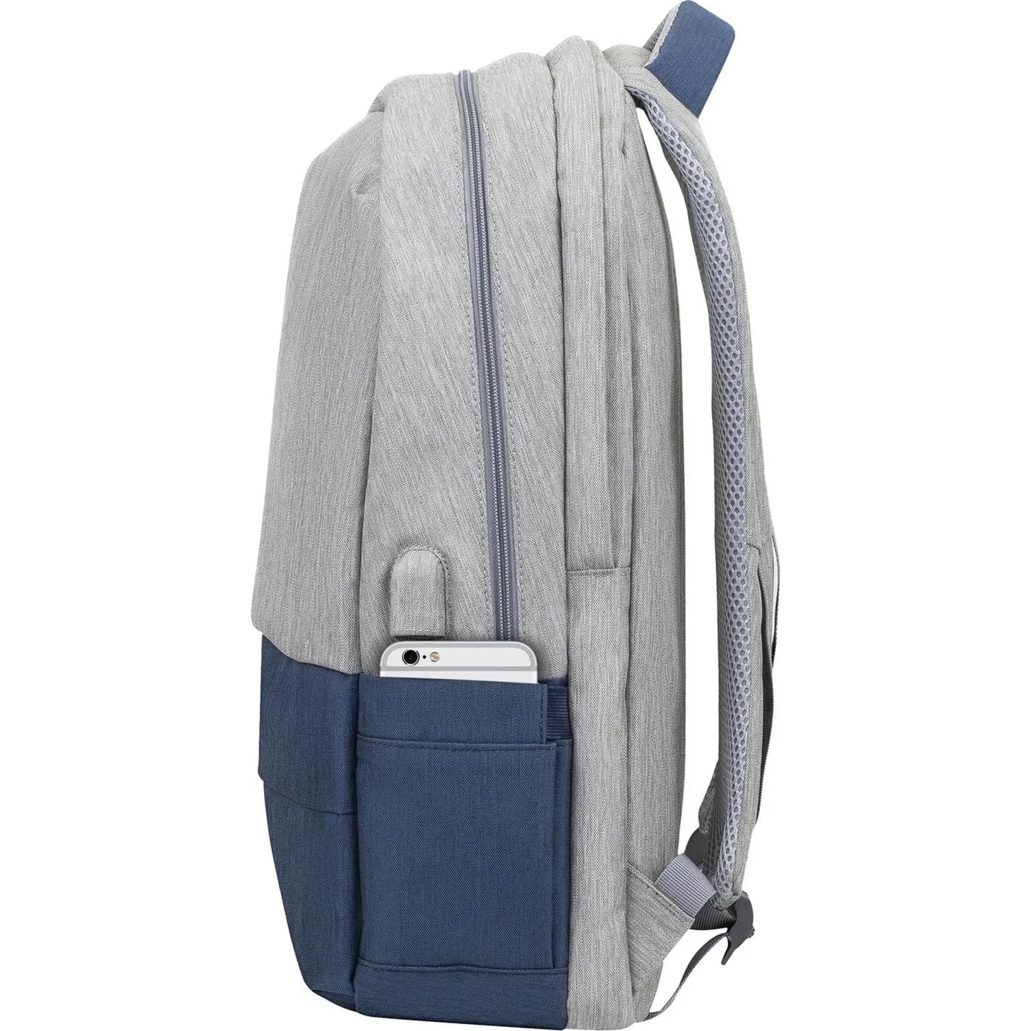 Рюкзак для ноутбука RIVACASE 7567 grey/dark blue 17.3/6 - фото 22