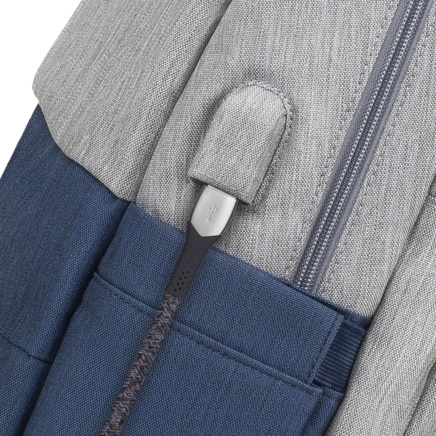 Рюкзак для ноутбука RIVACASE 7567 grey/dark blue 17.3/6 - фото 28
