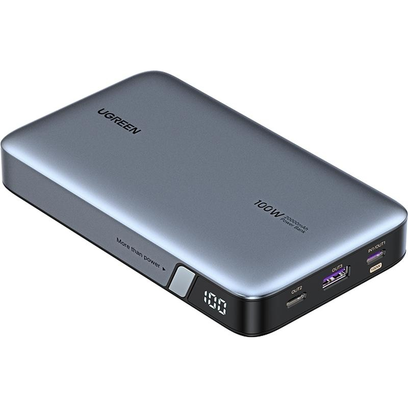 Внешний аккумулятор UGREEN PB720 (25188) 20000mAh PD 100W, серый - фото 3