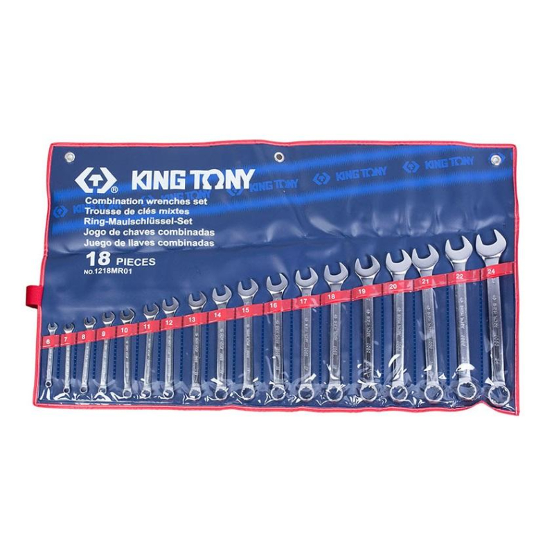 Набор ключей комбинированных, 6-24 мм, 18 предметов KING TONY - фото 1