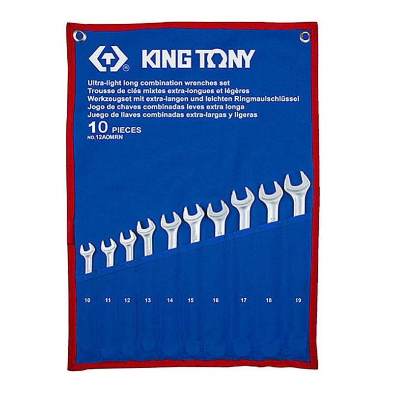 Набор ключей комбинированных удлиненных, 10-19 мм, чехол, 10предм.KING TONY - фото 1
