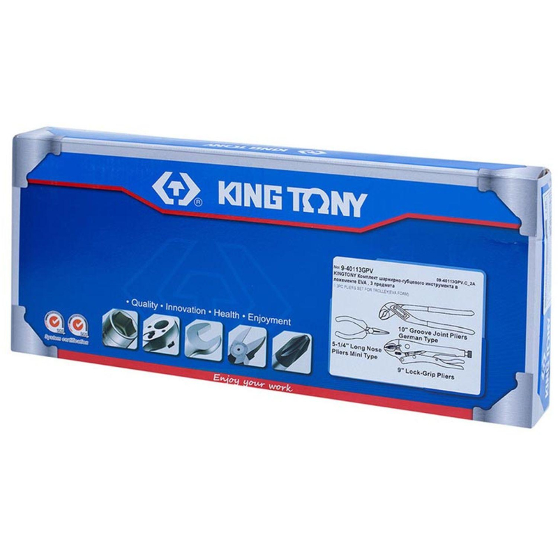 Набор пассатижи, переставные клещи и зажим, ложемент, 3 предмета KING TONY - фото 3