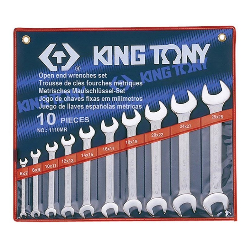 Набор ключей рожковых, 6-28 мм, 10 предметов KING TONY, 1110МR - фото 1