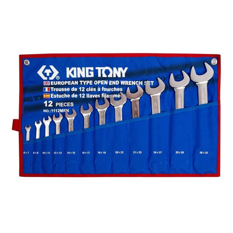 Набор ключей рожковых, 6-32 мм , чехол из теторона, 12 предметов KING TONY - фото 1