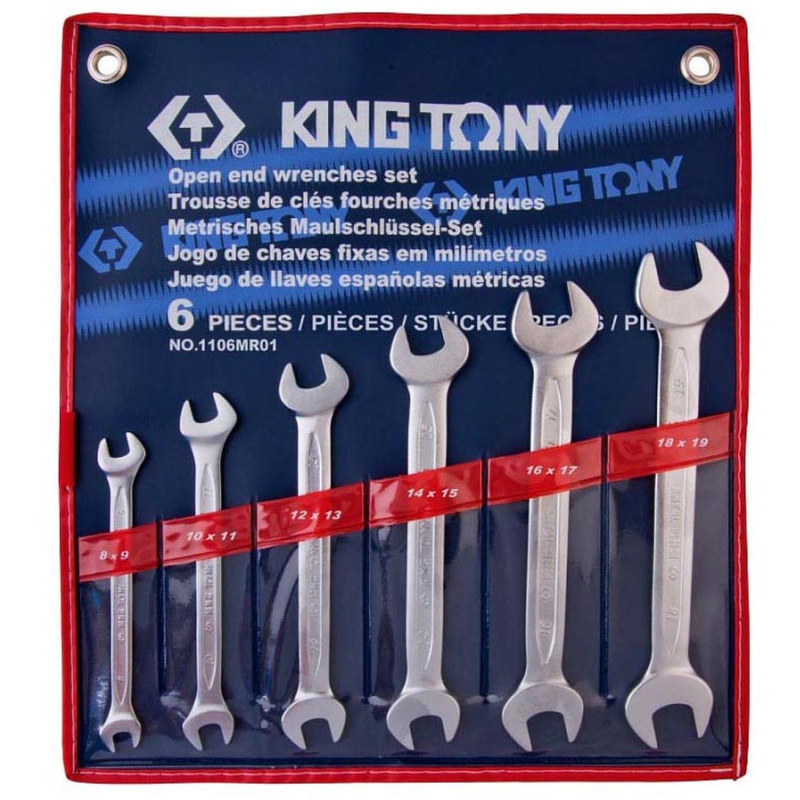 Набор ключей рожковых, 8-19 мм, 6 предметов KING TONY - фото 1