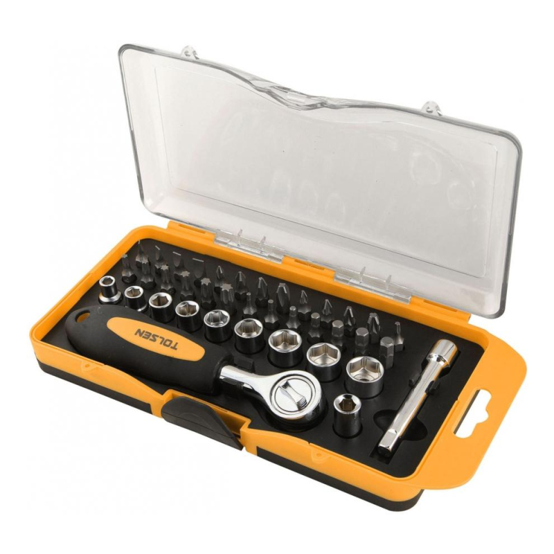 Набор бит  1/4, PH, PZ, Hex, Torx, Slotted, 38 предметов TOLSEN NN20035 - фото 1