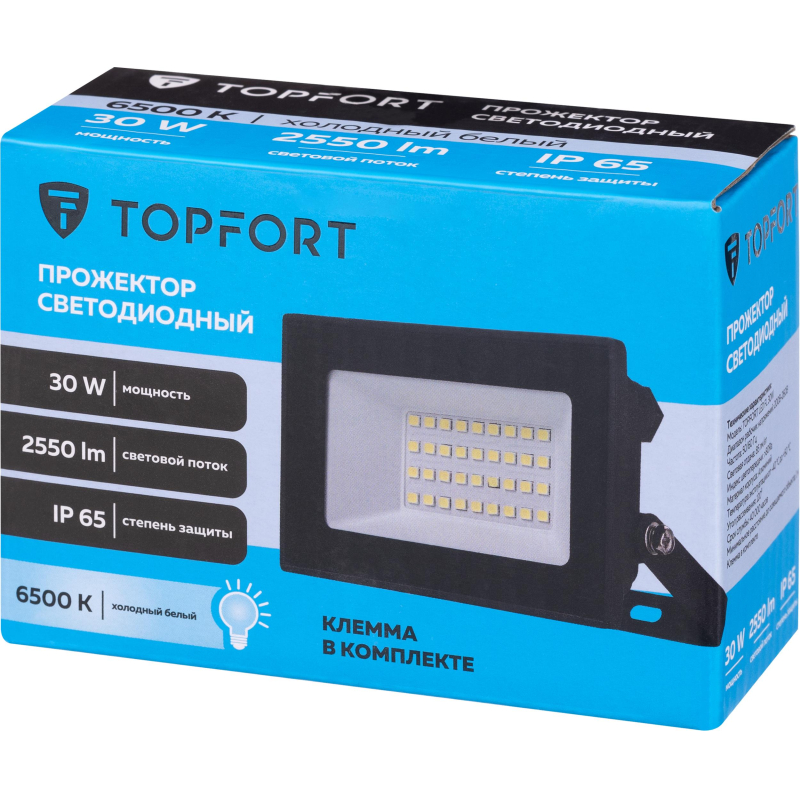 Прожектор светодиодный TOPFORT LED FL 30W 6500K 2550Лм IP65 - фото 7