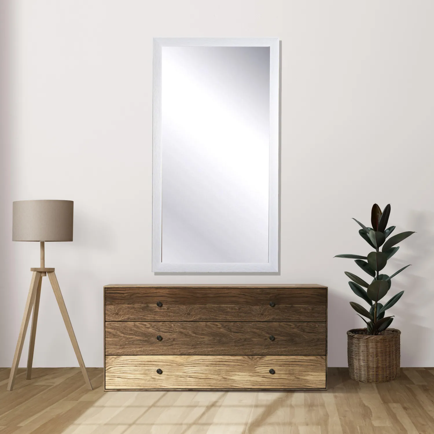 Зеркало МГЛ_ настенное НБ56 (550x1020) багет ПЛС белый - фото 4