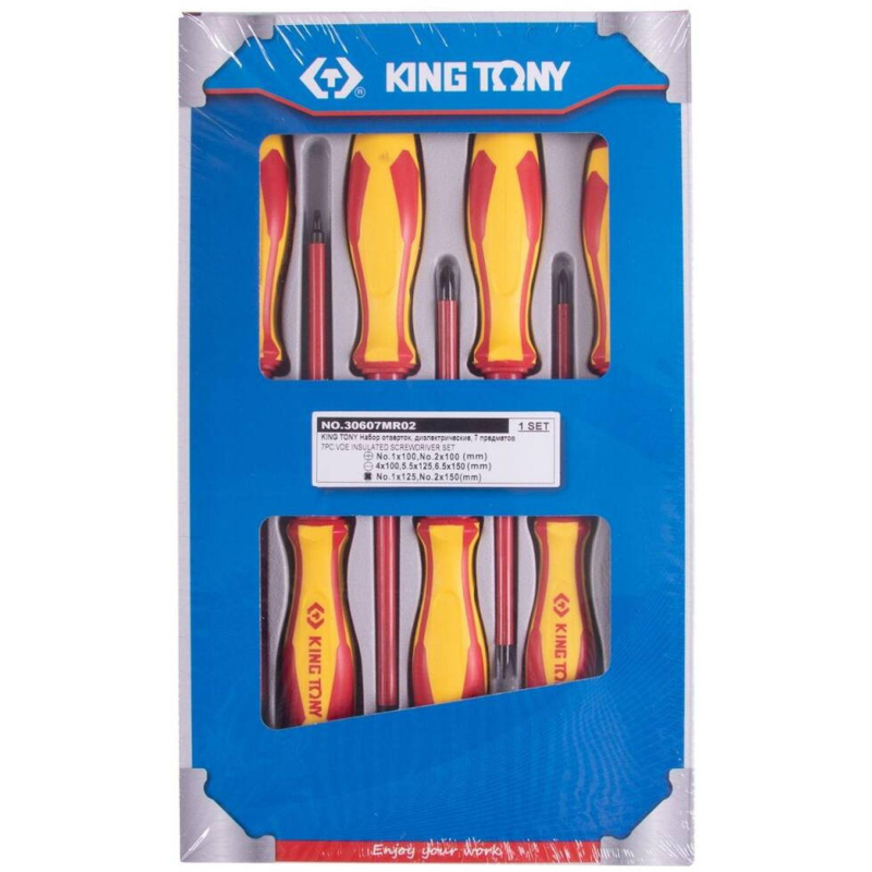 Набор отверток, диэлектрические, 7 предметов KING TONY 30607MR02 - фото 1